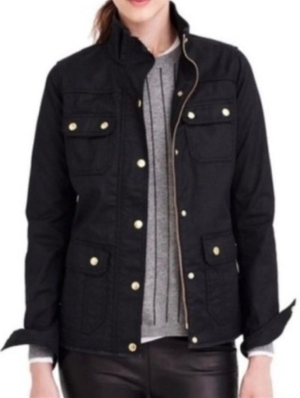 J. Crew Womens Relaxed Boyfriend Field Jacket Navy - Size Medium